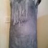 Robe Longue En Mousseline De Soie Froissé De Couleur Gris