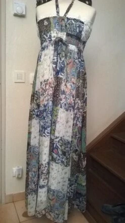 Robe Longue En Mousseline Imprimée -Éclat Boutique 781653 robe longue en mousseline imprimee 3