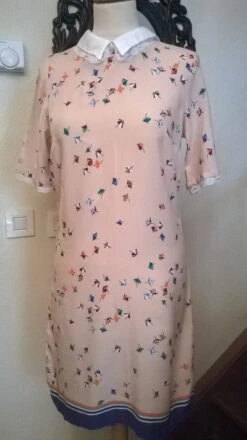 Robe Manches Courtes En Coton Imprimée Rose -Éclat Boutique 781662 robe manches courtes en coton imprimee rose 3