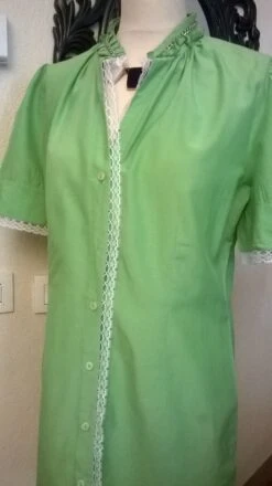 Robe Manches Courtes,en Coton Et Soie,de Couleur Verte,robe Femme,vêtements Femme,cadeau Femme,cadeau Fille -Éclat Boutique 781664 robe manches courtes en coton et soie de couleur verte 3