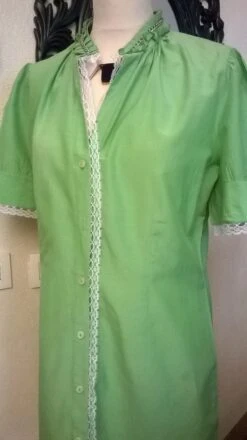 Robe Manches Courtes,en Coton Et Soie,de Couleur Verte,robe Femme,vêtements Femme,cadeau Femme,cadeau Fille -Éclat Boutique 781664 robe manches courtes en coton et soie de couleur verte 4