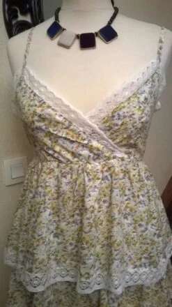 Robe Courte à Bretelles En Coton Imprimé Et Dentelle -Éclat Boutique 781685 robe courte a bretelles en coton imprime et dentelle 4