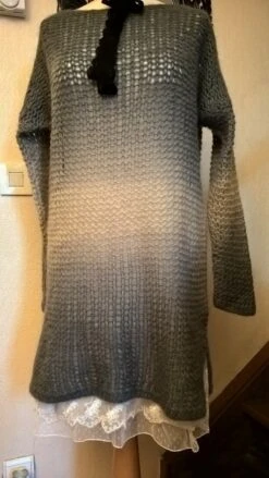 Robe Manches Longues En Laine, Mohair Et Viscose -Éclat Boutique 782079 robe manches longues en laine mohair et viscose 5