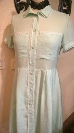 Robe Manches Courtes Couleur Vert Claire