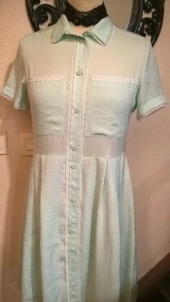 Robe Manches Courtes Couleur Vert Claire -Éclat Boutique 782136 robe manches courtes couleur vert claire 4