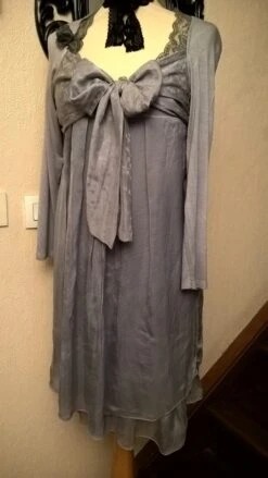 Robe En Soie,de Couleur Grise,manches Longues,en Tissu De Viscose,robe Femme,cadeau Femme,vêtements