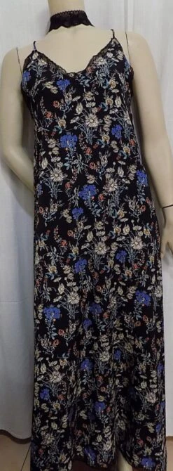 Robe Longue,en Tissu Imprimé,dentelle Noire,vêtements Femme,vêtements Fille,cadeau Femme,cadeau Fille,robe Fille,fait Main -Éclat Boutique 782176 robe longue en tissu imprime et dentelle 3