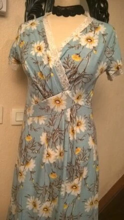 Robe Manches Courtes En Coton Et Viscose Imprimé