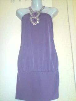 Tunique,robe De Cocktail Courte En Jersey Lilas Taille 38/40 Longueur 70 Cm.