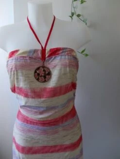 Robe D'été Mi Longue En Jersey Rose-beije Dos Nu