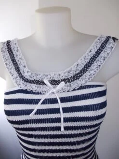 -robe D'étè Moulante Mi Longue En Jersey Extensible Blanc-marine Taille 36/38/40/42, Longueur 82 Cm. -Éclat Boutique 827596 robe d ete moulante mi longue en jersey extensible blanc m 4