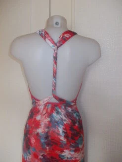 -robe Tunique Mi Longue En Jersey-lycra Multicolore Sans Manches Taille 38/40 Longueur De 97 Cms. -Éclat Boutique 827689 robe tunique mi longue en jersey lycra multicolore sans 3