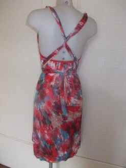 -robe Tunique Mi Longue En Jersey-lycra Multicolore Sans Manches Taille 38/40 Longueur De 97 Cms. -Éclat Boutique 827689 robe tunique mi longue en jersey lycra multicolore sans 4