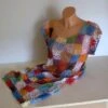 Robe Manches Courtes Multicolore Au Crochet