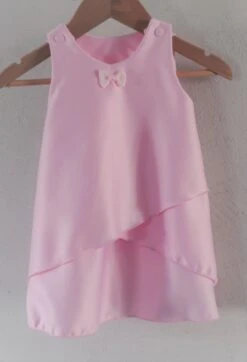 Robe Chasuble Trapèze Légère Couleur Rose - 12 Mois