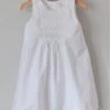 Robe Chasuble Trapèze Coton Blanc Ajouré - 4 Ans