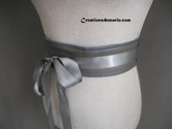 Ceinture Obi Cuir Gris Foncé à Nouer ,ceinture Serre Taille Cuir Ajustable, Accessoire Robe.. -Éclat Boutique product 5cc8569609039 3