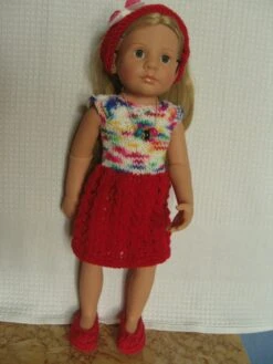 Tenue Pour Poupée Götz, Robe Ballerines, Bandeau Et Collier