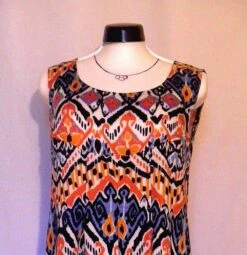 Robe - Tunique Femme, Multicolore , Robe à Empiècement Devant Et Plis D'aisance.