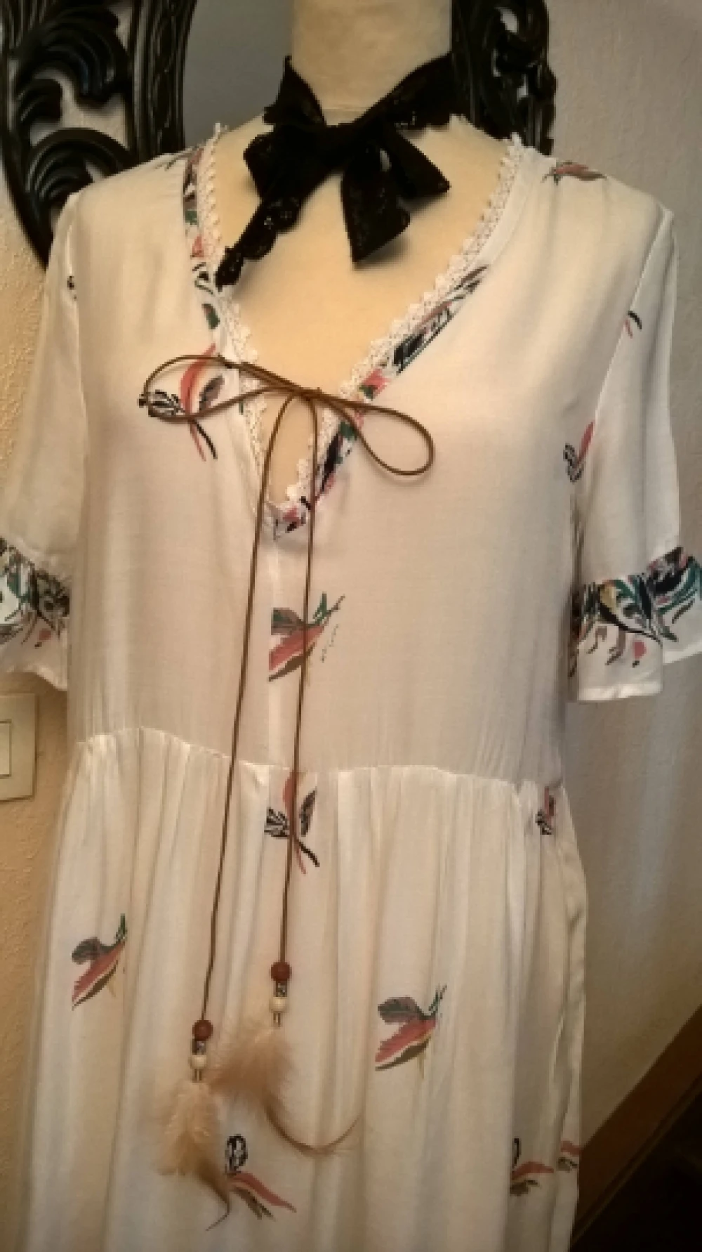 Robe Longue,en Coton Et Viscose,tissu Imprimée,robe Femme,fille,cadeau Femme,cadeau Fille,vêtements 2 Robe Longue,en Coton Et Viscose,tissu Imprimée,robe Femme,fille,cadeau Femme,cadeau Fille,vêtements – Image 2