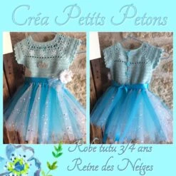 Robe Tutu Crochet Tulle Reine Des Neiges