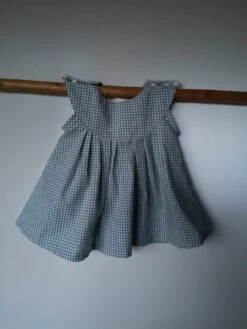 Ensemble Robe Bleue à Carreaux, Béguin Et Culotte Bouffante, Cadeau Naissance, 3-6 Mois -Éclat Boutique product 5dbc7a5501aff 5