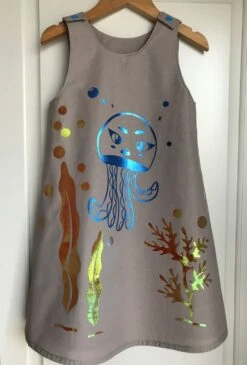 Robe Chasuble Trapèze En Coton Motif Pieuvre - 6 Ans