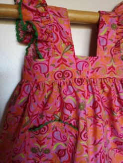 Ensemble Robe Rose à Ramages, Culotte Bouffante Et Chapeau, Cadeau Naissance 6-9 Mois -Éclat Boutique product 5e3efa3d03b4c 3