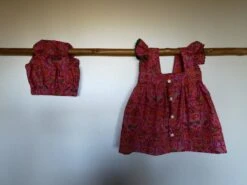 Ensemble Robe Rose à Ramages, Culotte Bouffante Et Chapeau, Cadeau Naissance 6-9 Mois -Éclat Boutique product 5e3efa3d03b4c 4