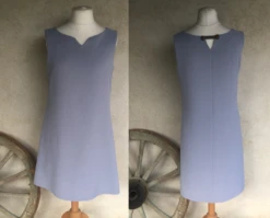 Robe Trapèze Habillée Bleue Claire Sans Manches
