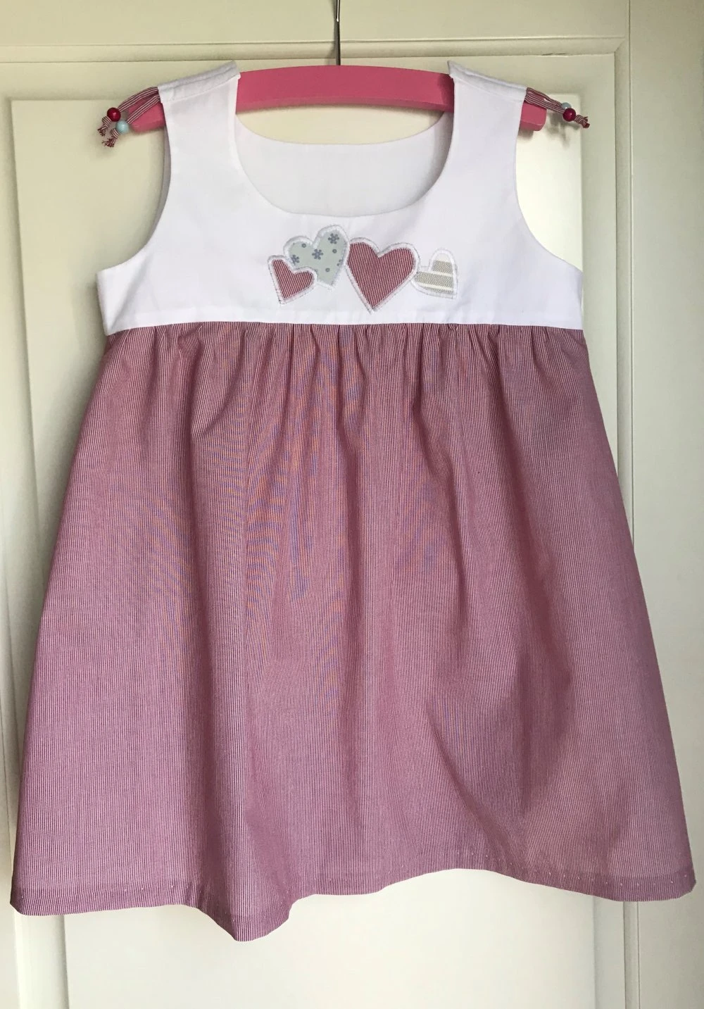 Robe Chasuble Froncée Rayures Rouges Et Blanches - 3 Ans 1 Robe Chasuble Froncée Rayures Rouges Et Blanches - 3 Ans