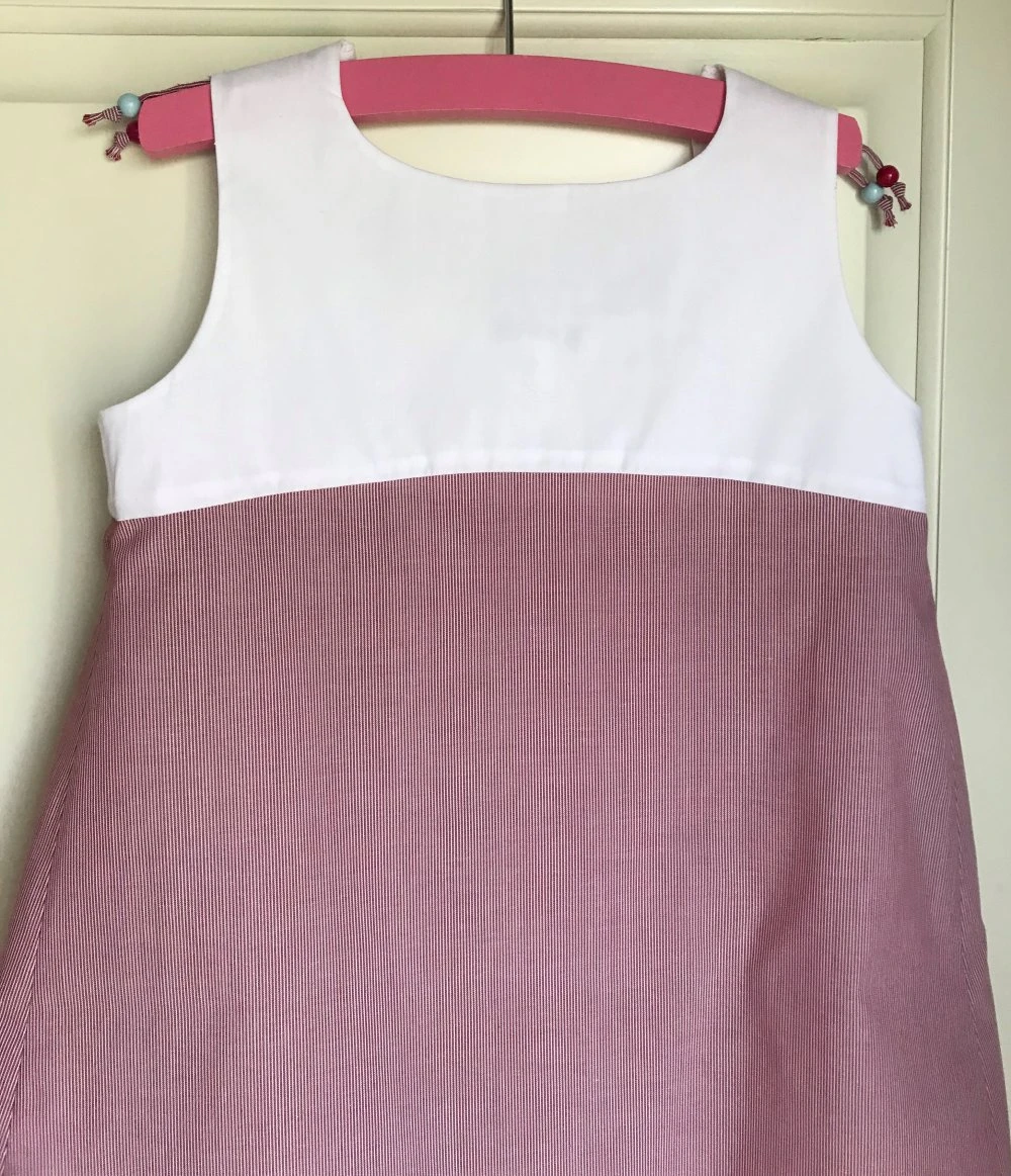 Robe Chasuble Froncée Rayures Rouges Et Blanches - 3 Ans 3 Robe Chasuble Froncée Rayures Rouges Et Blanches - 3 Ans – Image 3