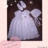Sur Commande Ensemble De Baptême En Crochet, Robe, Béguin Et Ballerines. Coton, Lurex, Taille Naissance
