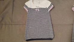 Robe D'été Pour Bébé En Coton Façon Marinière Tricotée Main