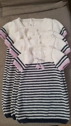Robe D'été Pour Bébé En Coton Façon Marinière Tricotée Main -Éclat Boutique product 5e9c6638ef0b4 3