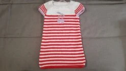 Robe D'été Pour Fille En Coton Façon Marinière Tricotée Main