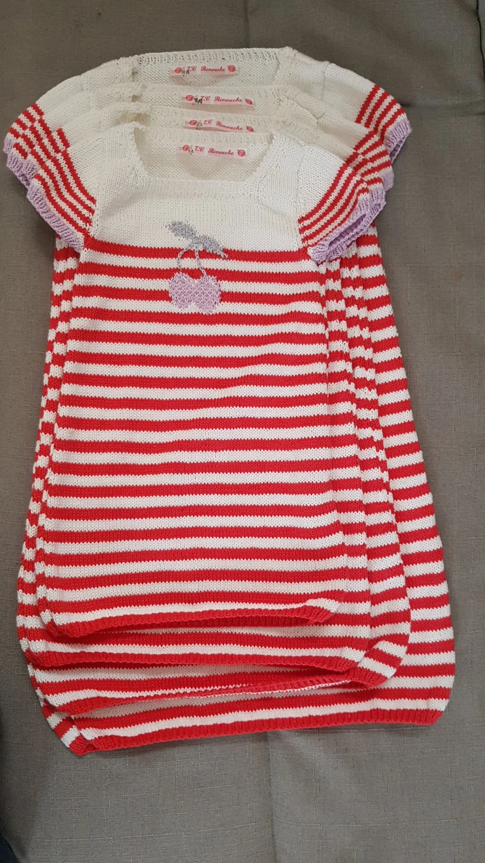 Robe D'été Pour Fille En Coton Façon Marinière Tricotée Main 3 Robe D'été Pour Fille En Coton Façon Marinière Tricotée Main – Image 3