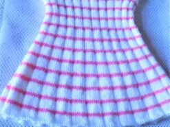Robe Plissée Au Tricot Pour Bébé,coloris Blanc,rayé Rose,taille 6/9 Mois. -Éclat Boutique product 5eb2a8e347405 3