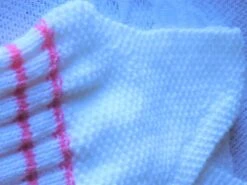 Robe Plissée Au Tricot Pour Bébé,coloris Blanc,rayé Rose,taille 6/9 Mois. -Éclat Boutique product 5eb2a8e347405 4