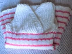 Robe Plissée Au Tricot Pour Bébé,coloris Blanc,rayé Rose,taille 6/9 Mois. -Éclat Boutique product 5eb2a8e347405 6