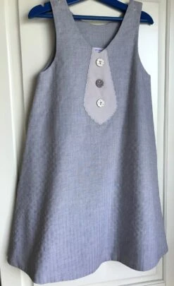 Robe Chasuble Trapèze Rayée Impression Cravate - 8 Ans