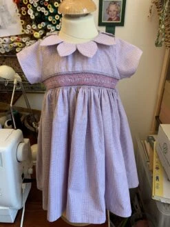 Robe à Smocks Rosée Blanche