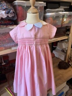 Robe à Smocks Col Feuilles