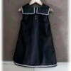 Robe Chasuble Trapèze En Jean Noir - 8 Ans