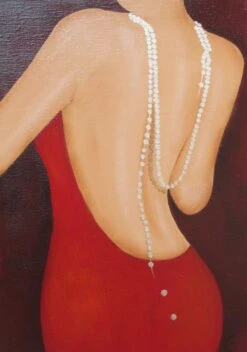 Ma Robe Rouge Toile Peinte A La Main