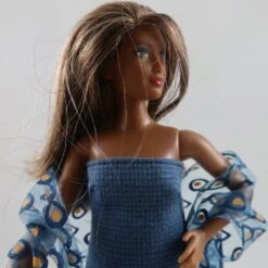 Vêtements Pour Poupée Barbie "un Peu Ronde" - "petite Robe Bleue D'été" -Éclat Boutique product 5ee695d1e86a9 2