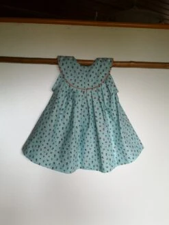 Robe Fleurie Bébé En Coton Oeko Tex 6-9 Mois, Cadeau Naissance