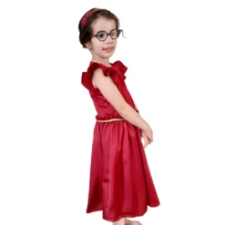 Robe De Noël Enfant Satin Rouge Personnalisable, Robe Petite Fille Demoiselle D Honneur, Baptême En Satin . -Éclat Boutique product 6168282d2ffb1 2