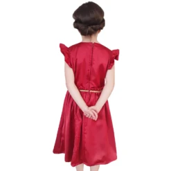 Robe De Noël Enfant Satin Rouge Personnalisable, Robe Petite Fille Demoiselle D Honneur, Baptême En Satin . -Éclat Boutique product 6168282d2ffb1 4