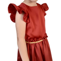 Robe De Noël Enfant Satin Rouge Personnalisable, Robe Petite Fille Demoiselle D Honneur, Baptême En Satin . -Éclat Boutique product 6168282d2ffb1 6